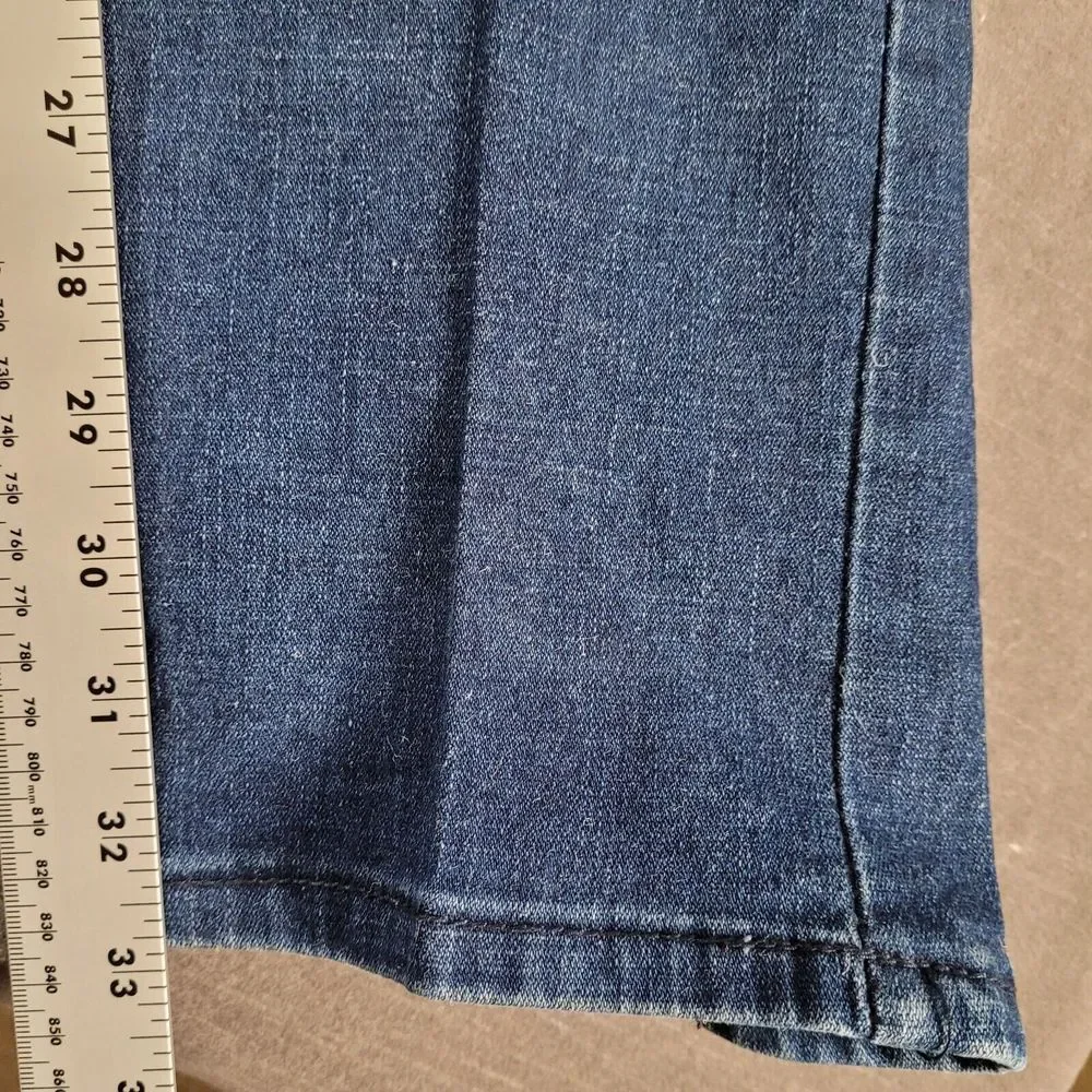 Encrypted Baggy Distressed Zipper Knees‎ Jeans Mens Blue Actual Size 44 x 33